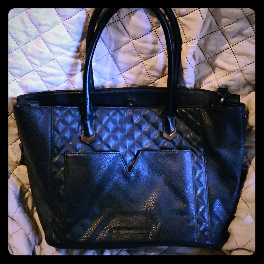 Steve Madden quilted black tote